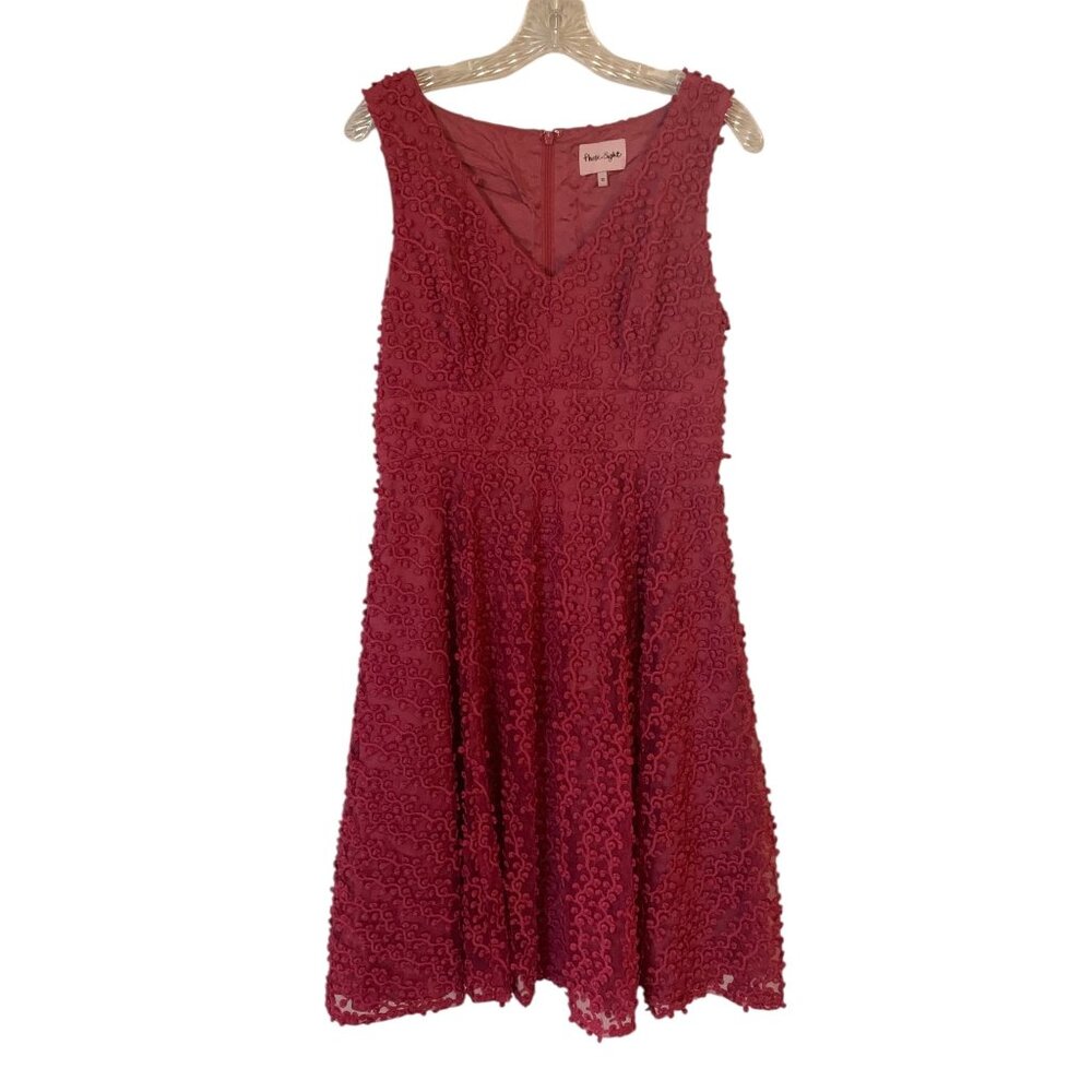 PHASE EIGHT Raspberry Avalina Fit & Flare Sleeveless Semi-Formal Midi Dress 12